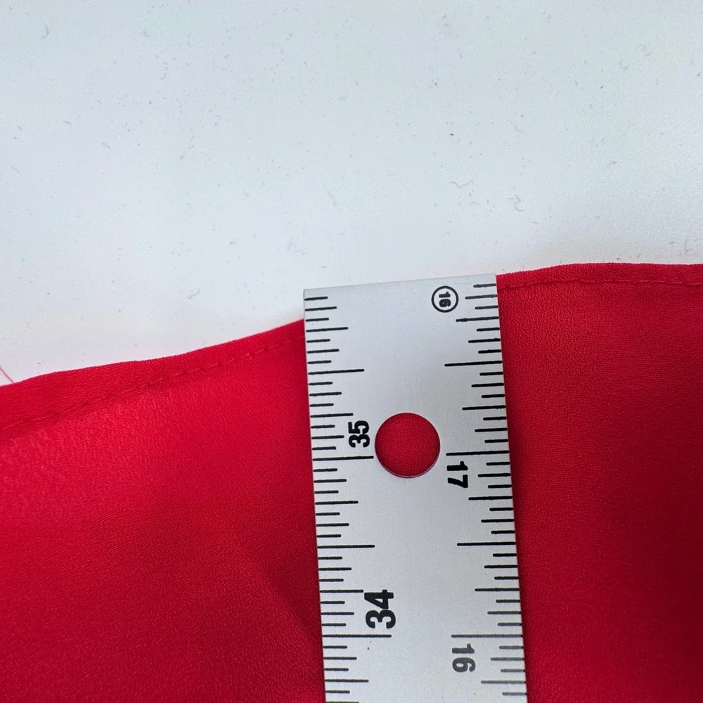 Red Cold Shoulder Mini Dress Chiffon Spaghetti Strap Shift Tunic‎